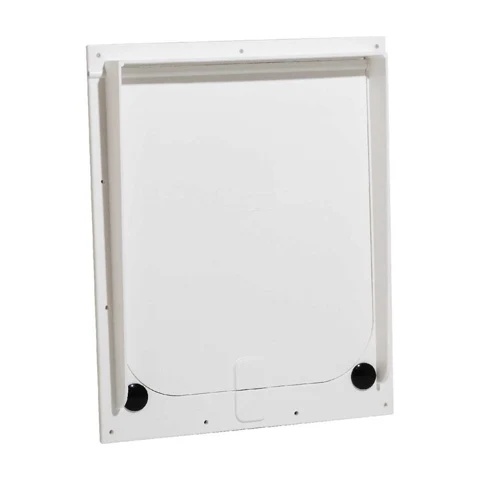 White medium pet door — front