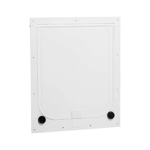 White medium pet door — back