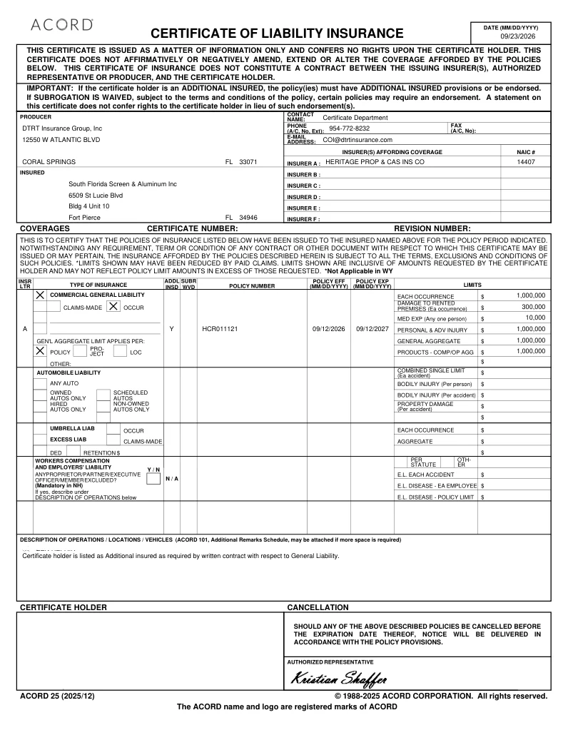 General Liability Insurance document preview